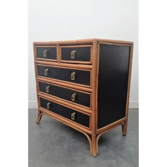 Image 1 of Vintage-Kommode aus Bambus, 1970er Jahre