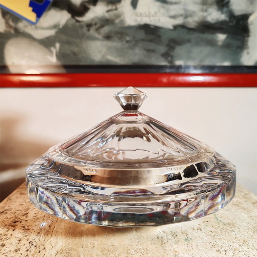 1970S Big Jewelry Holder - Candy Holder In Heavy Crystal von Antonio Imperatore. Hergestellt in Italien.