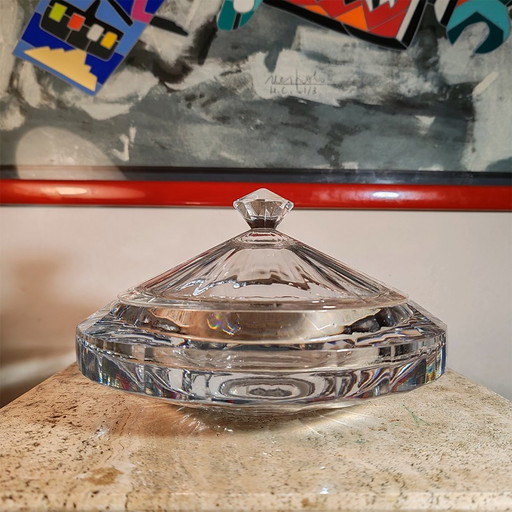 1970S Big Jewelry Holder - Candy Holder In Heavy Crystal von Antonio Imperatore. Hergestellt in Italien.