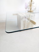 Artedi Couchtisch aus Messing und Travertin