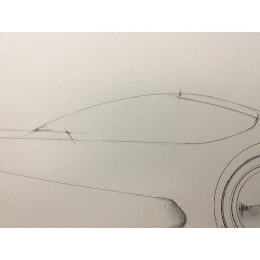 Alte Zeichnung "Grand coupé 2" von André Ferrand, 1998