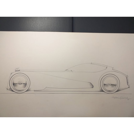 Image 1 of Alte Zeichnung "Grand coupé 2" von André Ferrand, 1998
