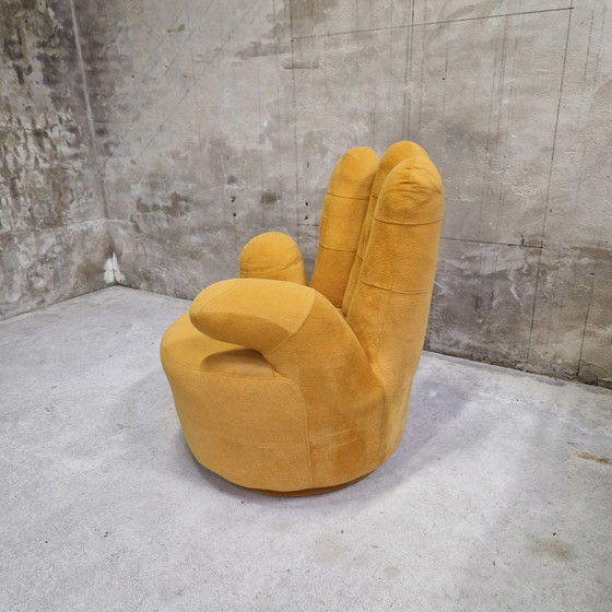 Image 1 of 90'S Ockergelber Handstuhl Drehstuhl