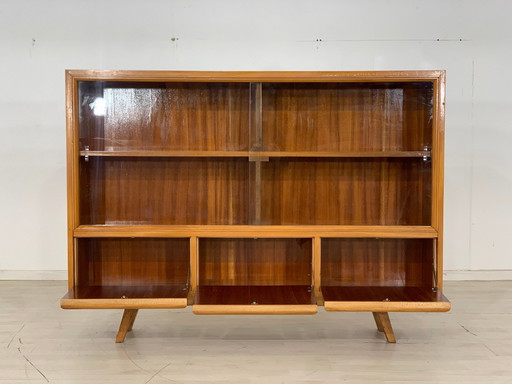 Mid century highboard schrank vitrine vintage