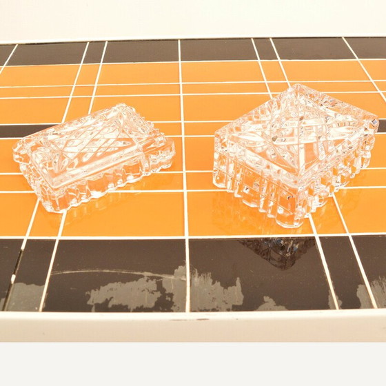 Image 1 of Vintage Aschenbecher aus Kristall mit Zigarettenetui von Julia, Polen 1980er Jahre