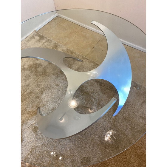 Image 1 of Vintage Couchtisch aus Edelstahl und Glas von Knut Hesterberg für Ronald Schmitt, 1964