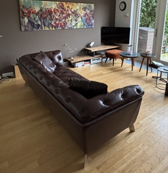 Image 1 of Leder 3-Sitzer Sofa Typ Violett