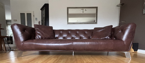 Image 1 of Leder 3-Sitzer Sofa Typ Violett