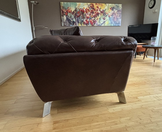 Image 1 of Leder 3-Sitzer Sofa Typ Violett