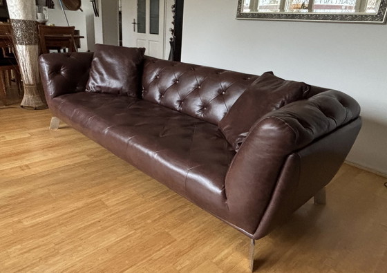 Image 1 of Leder 3-Sitzer Sofa Typ Violett