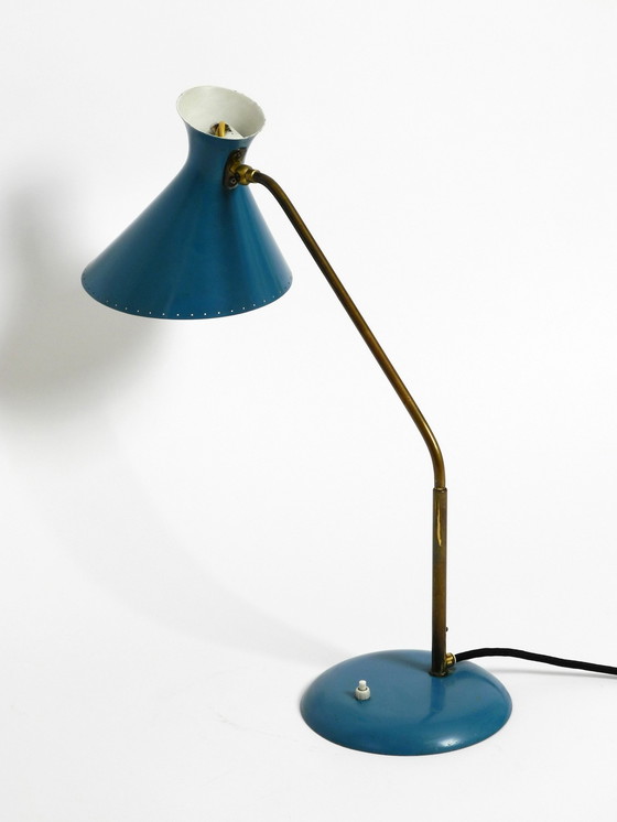 Image 1 of Wunderschöne große italienische Mid Century Diabolo Tischlampe mit drehbarem Hals