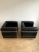 2x Cassina LC2 Le corbusier Sessel