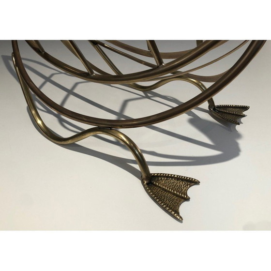 Image 1 of Zeitschriftenständer mit Schwan aus Messing, Italien 1940er Jahre