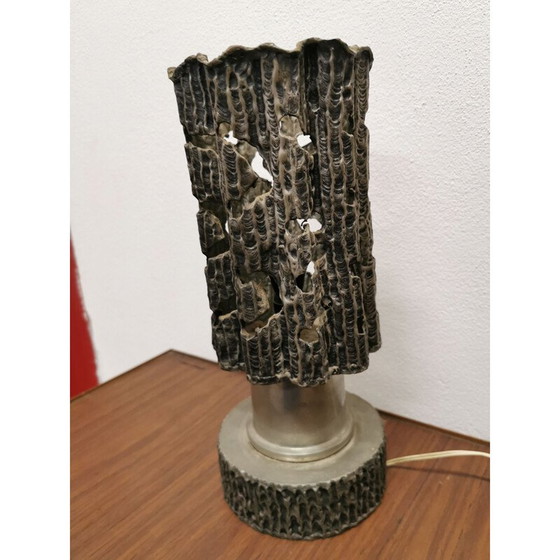 Image 1 of Brutalistische Lampe aus Zinn, Italien 1960