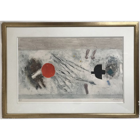 Image 1 of Abstrakte Vintage-Lithographie in Relief