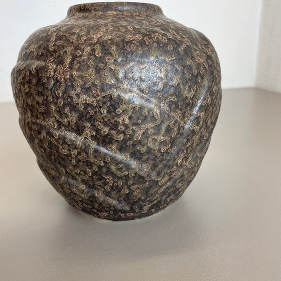 Image 1 of Paar mehrfarbige Vasen aus fetter Lava Op Art Keramik von Bay Ceramics, Deutschland 1970er