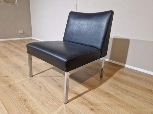 Wilkhahn Easy Chair - Vintage-Schwarz - Leder - Stuhl - Design