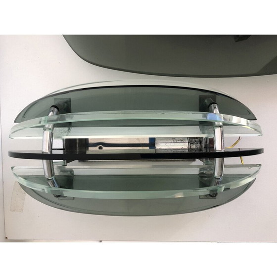 Image 1 of Vintage Spiegel Veca mit 2 Wandlampen, Italien