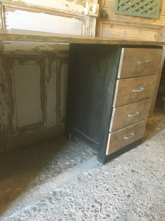 Image 1 of Vintage-Werkstattschreibtisch aus Pappel und Buche, 1950-1960