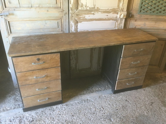 Image 1 of Vintage-Werkstattschreibtisch aus Pappel und Buche, 1950-1960