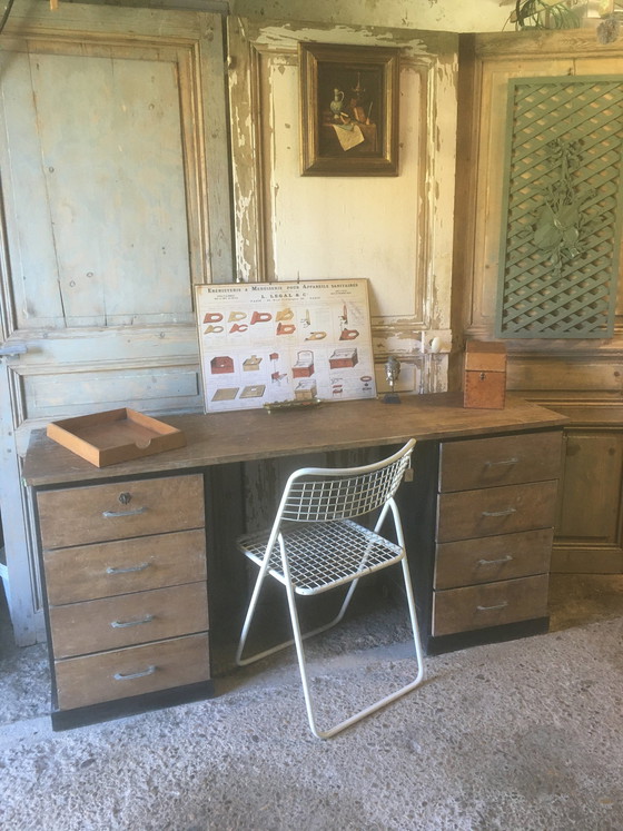 Image 1 of Vintage-Werkstattschreibtisch aus Pappel und Buche, 1950-1960