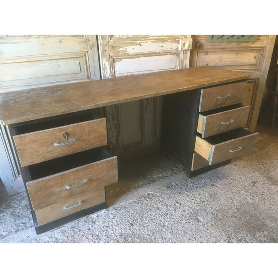 Image 1 of Vintage-Werkstattschreibtisch aus Pappel und Buche, 1950-1960