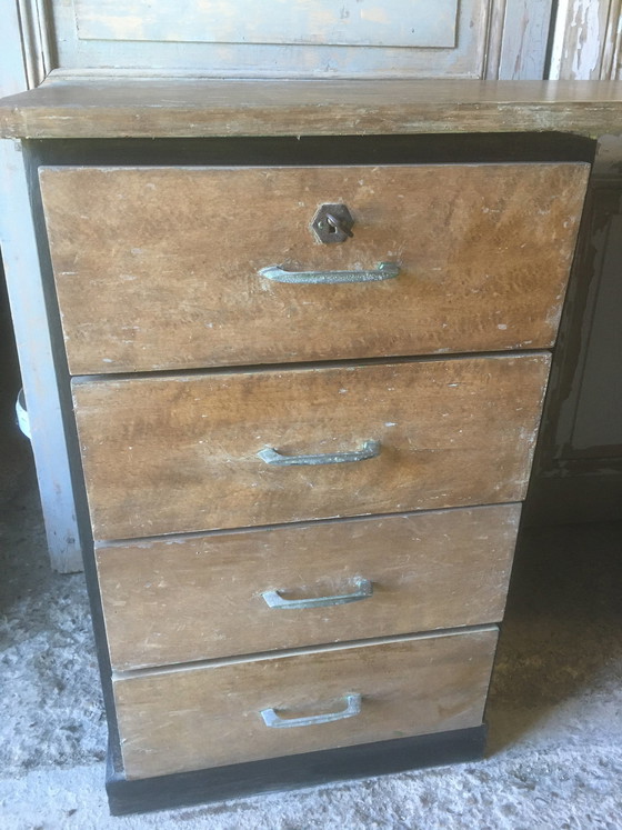 Image 1 of Vintage-Werkstattschreibtisch aus Pappel und Buche, 1950-1960