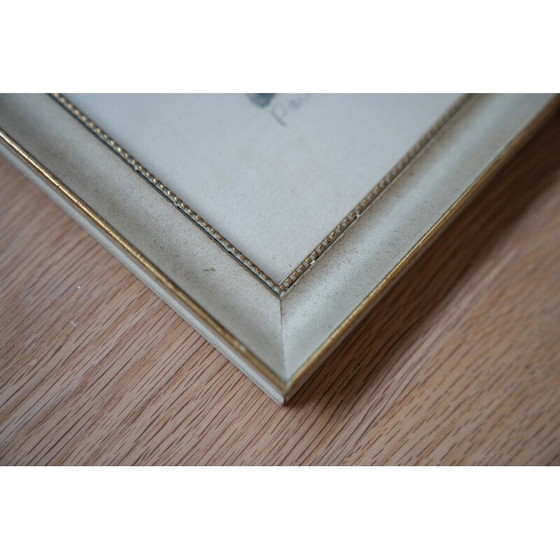 Image 1 of Vintage-Lithographie "Ile de la cite" in Holz und Glas, 1980