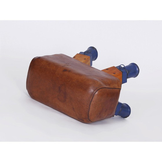 Image 1 of Vintage tschechischen Leder Turnhalle Hocker Pauschenpferd, 1930er Jahre