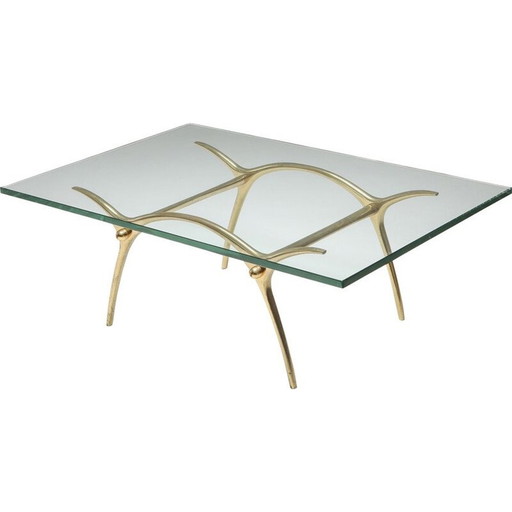 Vintage Hollywood Regency Couchtisch aus Bronze, Belgien 1970