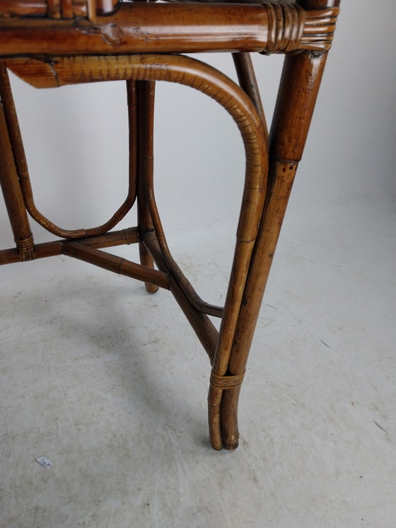 Image 1 of 1 X Rattan Bambus Wicker Schreibtisch / Ankleidetisch 1970'S