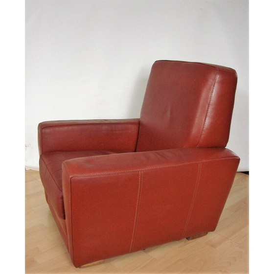 Image 1 of Vintage Art deco Ledersessel, 1960er Jahre