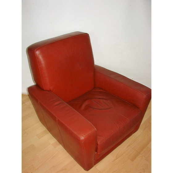 Image 1 of Vintage Art deco Ledersessel, 1960er Jahre