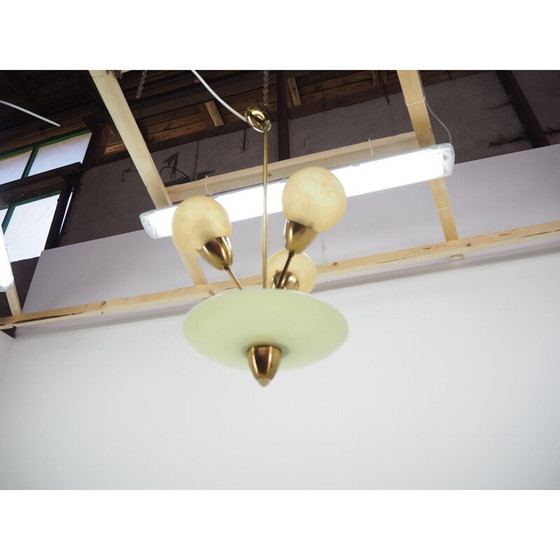 Image 1 of Vintage Art-Deco-Kronleuchter aus Messing, Deutschland 1940