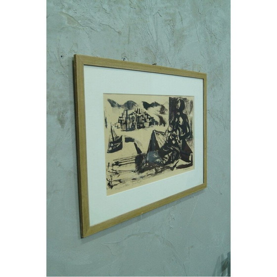 Image 1 of Modernistische Lithografie von Gerhard Nordström, Schweden 1960