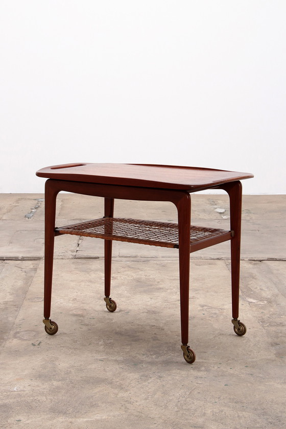 Image 1 of Poul Jensen Trolley aus Teakholz, hergestellt von Selig, 1960, Dänemark.