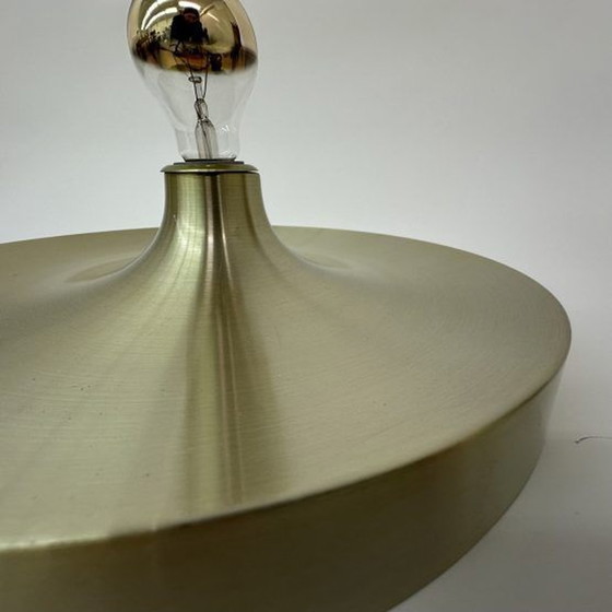 Image 1 of Mid Century Design Gold Wandlampe Scheibe, 1970er Jahre