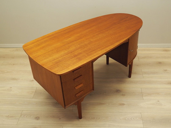 Image 1 of Teakholz-Schreibtisch, Dänisches Design, 1970er Jahre, Designer: H.P. Hansen, Hersteller: Randers Møbelfabrik
