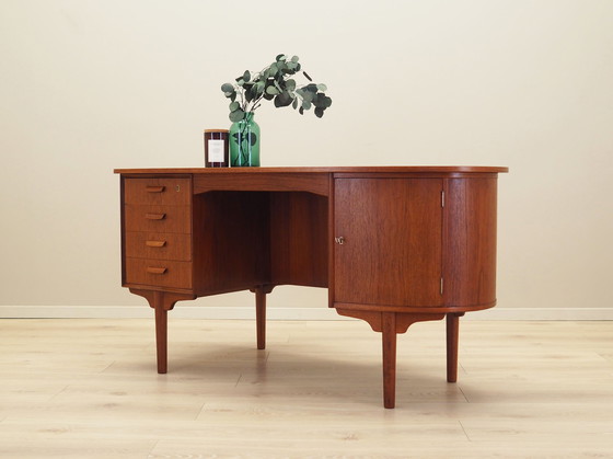 Image 1 of Teakholz-Schreibtisch, Dänisches Design, 1970er Jahre, Designer: H.P. Hansen, Hersteller: Randers Møbelfabrik