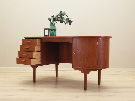Image 1 of Teakholz-Schreibtisch, Dänisches Design, 1970er Jahre, Designer: H.P. Hansen, Hersteller: Randers Møbelfabrik
