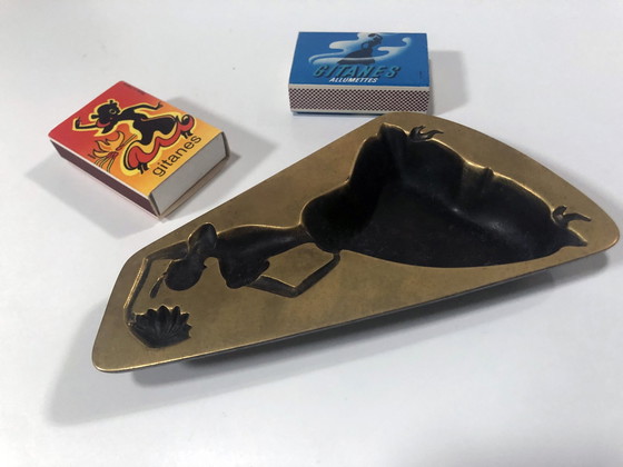 Image 1 of Aschenbecher Vintage - Gitanes - Massives Kupfer - Max Ponty - 1950-1960