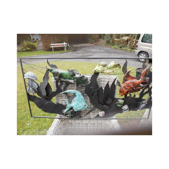 Image 1 of Vintage-Wanddekoration aus Metall und Keramik von Naysa, 1960