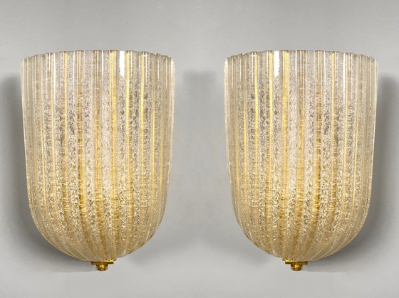 Image 1 of 2X Wandleuchter von Barovier & Toso, Murano