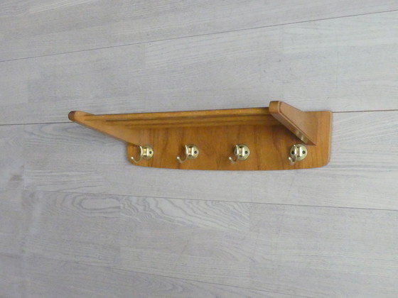 Image 1 of Vintage Garderobe Hutablage Holz