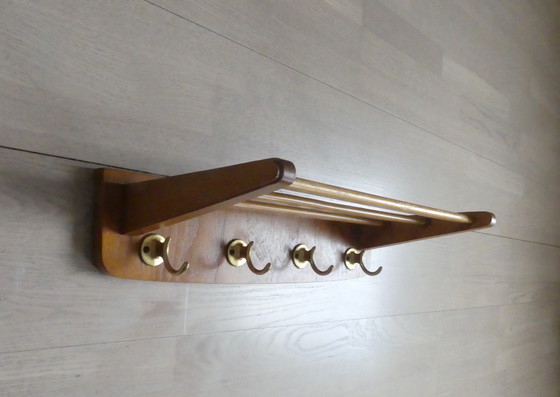 Image 1 of Vintage Garderobe Hutablage Holz