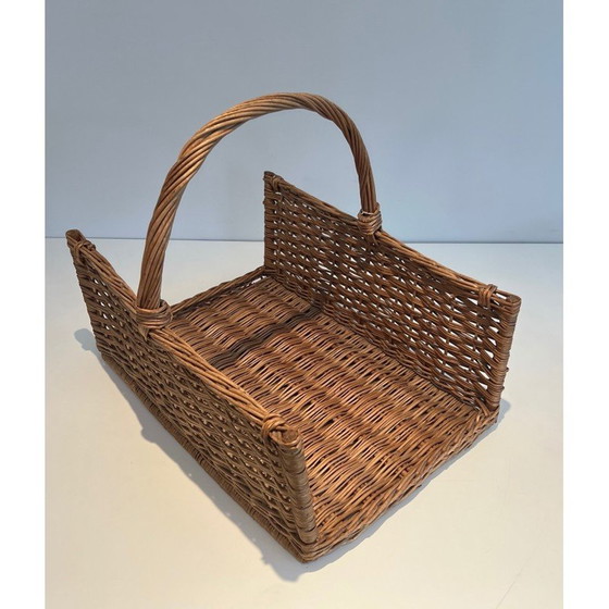 Image 1 of Holzscheithalter aus Rattan, Frankreich 1970