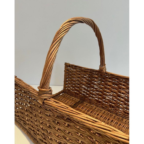 Image 1 of Holzscheithalter aus Rattan, Frankreich 1970