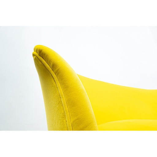 Paar Vintage-Sofas mit gelbem Stoff, Italien 1960