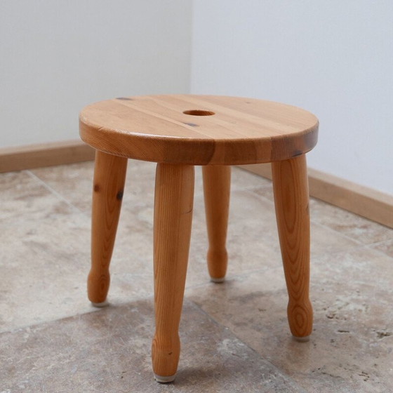 Image 1 of Vintage Kiefer Hocker oder Beistelltisch Schwedisch 1960er Jahre