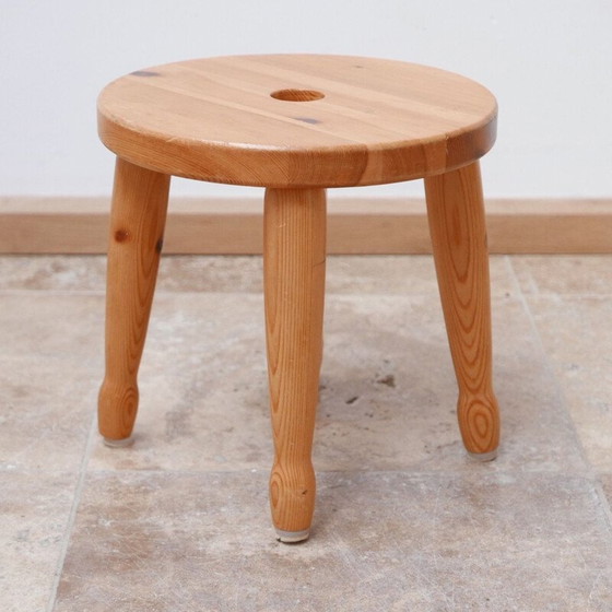 Image 1 of Vintage Kiefer Hocker oder Beistelltisch Schwedisch 1960er Jahre